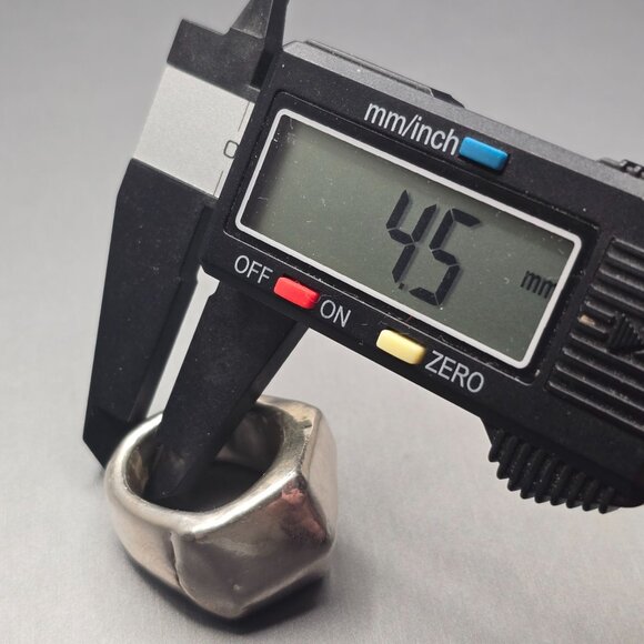 VTG Israel Electroform Sterling Silver Geometric Ring Size 7 Modernist 7.82g - Picture 9 of 10